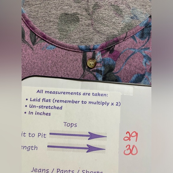 ✨ 4 for $30 ✨ Lily Morgan Lilac Floral tie Knot Bottom Top Super Soft Size 3x - Picture 4 of 5